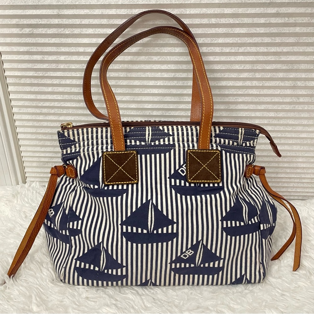 Dooney & Bourke Sport Nautical Sailboat Betty Shoulder Fabric Bag medium